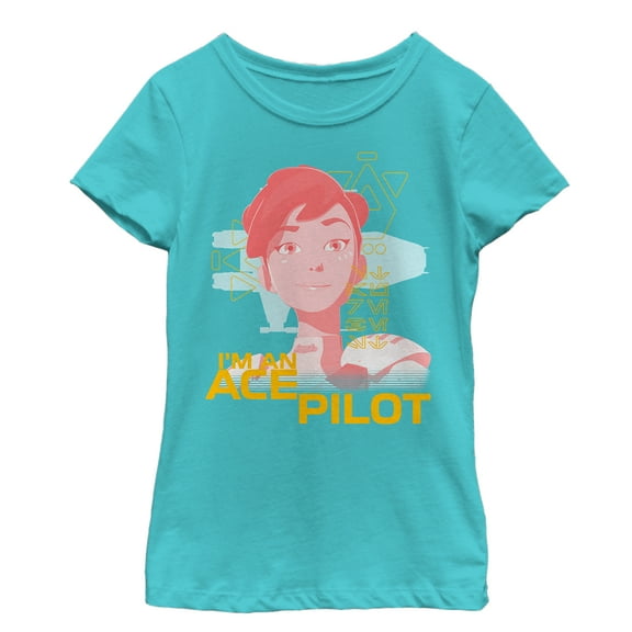 Girl's Star Wars Resistance Torra Ace Pilot  Graphic Tee Tahiti Blue X Large
