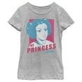thumbnail image 1 of Girl's Star Wars Retro Princess Leia Graphic Tee Athletic Heather Large, 1 of 4