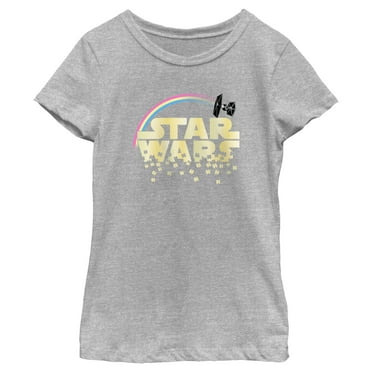 Girl's Star Wars St. Patrick's Day Classic Clover Logo  Graphic Tee Athletic Heather Small