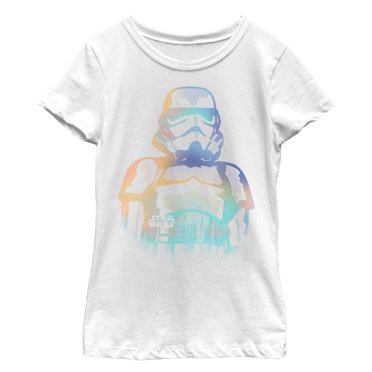 Girl's Star Wars Stormtrooper Watercolor Print  Graphic Tee White Medium