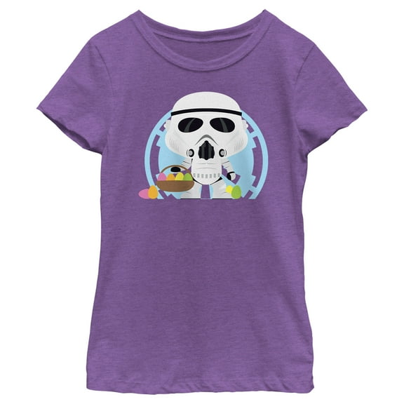 Girl's Star Wars Stormtroopers Are Ready To Hunt Eggs On Easter  Graphic Tee Purple Berry Medium