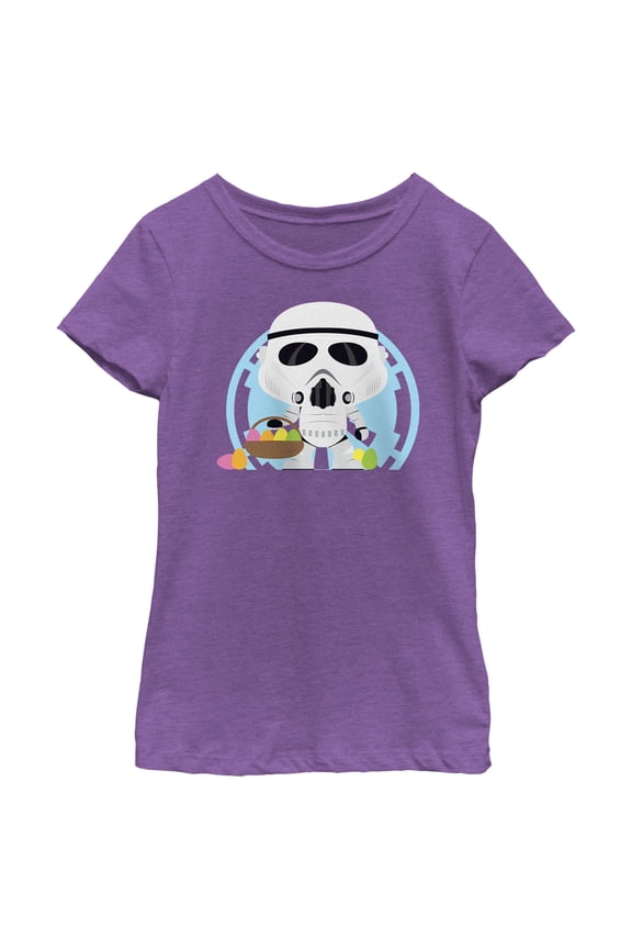 Girl's Star Wars Stormtroopers Are Ready To Hunt Eggs On Easter  Graphic Tee Purple Berry Medium
