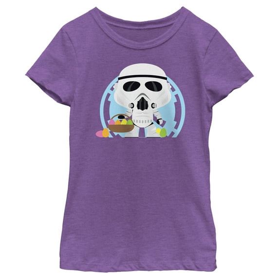 Girl's Star Wars Stormtroopers Are Ready To Hunt Eggs On Easter Graphic Tee Purple Berry X Large