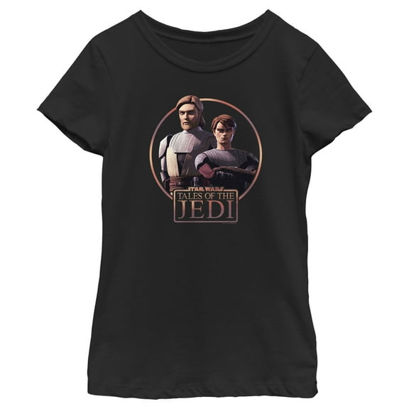 Girl's Star Wars: Tales of the Jedi Anakin Skywalker and Obi-Wan Kenobi  Graphic Tee Black Small