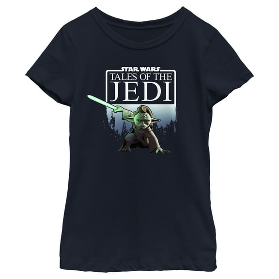 Girl's Star Wars: Tales of the Jedi Yaddle Poster Graphic Tee Navy Blue X Small