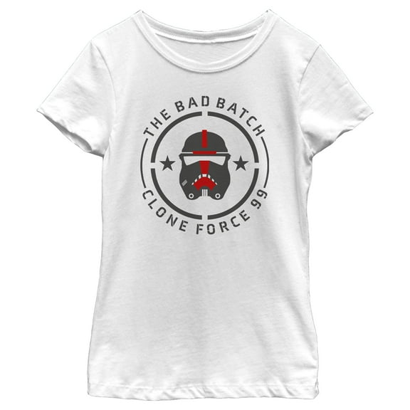 Girl's Star Wars: The Bad Batch Clone Force 99 Badge  Graphic Tee White Small