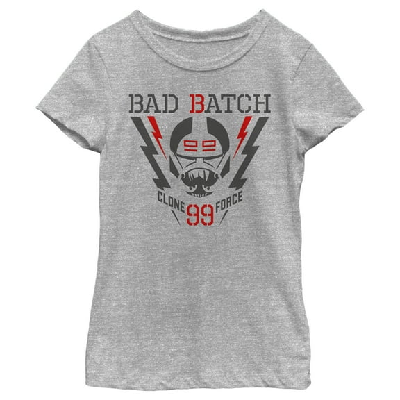 Girl's Star Wars: The Bad Batch Lightning Logo Graphic Tee Athletic Heather X Small