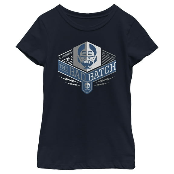 Girl's Star Wars: The Bad Batch Square Logo  Graphic Tee Navy Blue X Small