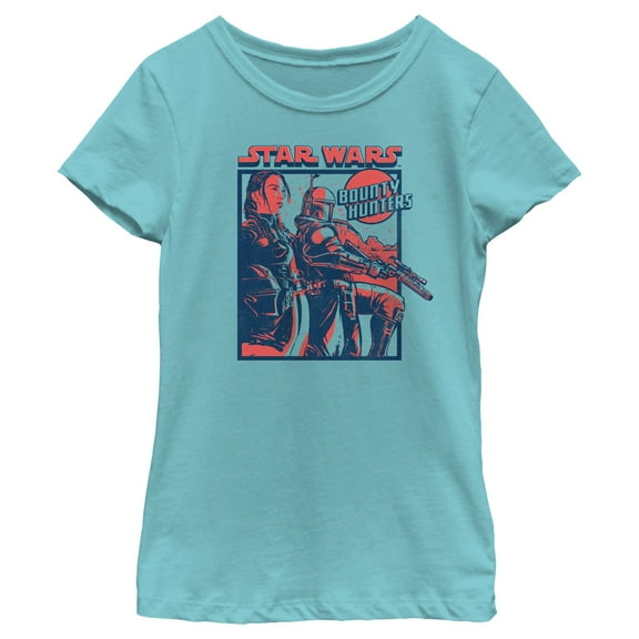 Girl's Star Wars: The Book of Boba Fett Bounty Hunters  Graphic Tee Tahiti Blue X Large