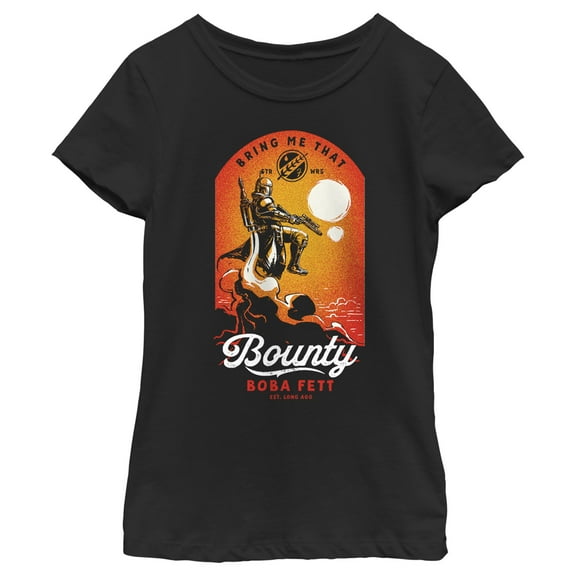 Girl's Star Wars: The Book of Boba Fett Bring Me That Bounty  Graphic Tee Black X Large