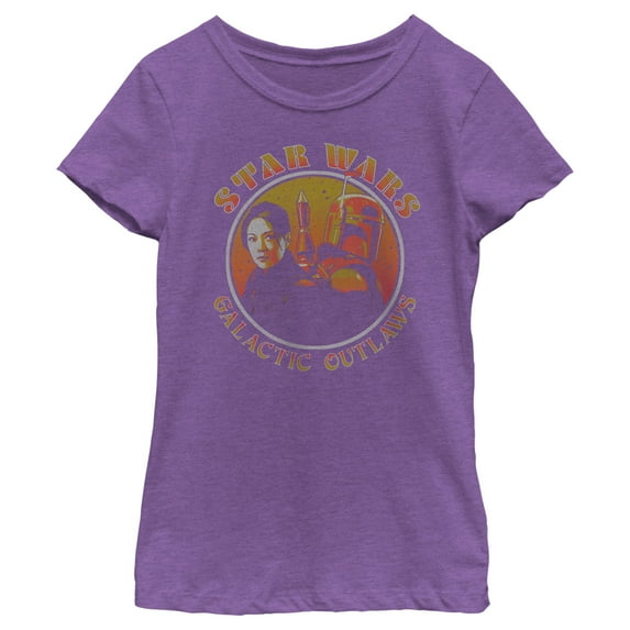 Girl's Star Wars: The Book of Boba Fett Galactic Outlaws Graphic Tee Purple Berry X Large