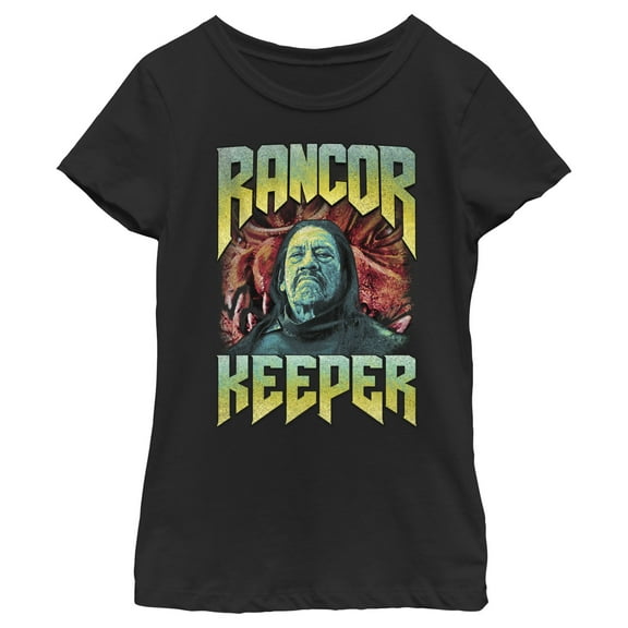 Girl's Star Wars: The Book of Boba Fett Rancor Keeper Graphic Tee Black Small