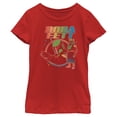 thumbnail image 1 of Girl's Star Wars: The Book of Boba Fett Retro Rainbow Logo  Graphic Tee Red Large, 1 of 5