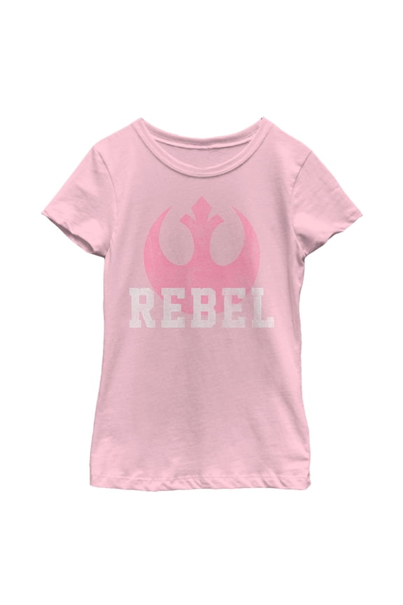 Girl's Star Wars The Force Awakens Rebel  Graphic Tee Light Pink Small
