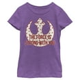 thumbnail image 1 of Girl's Star Wars The Force Is Strong Valentine Rebel Logo Graphic Tee Purple Berry X Large, 1 of 3