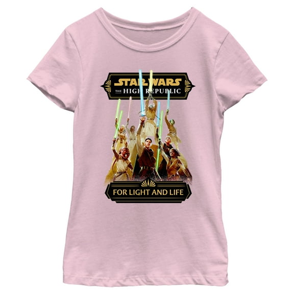 Girl's Star Wars The High Republic Jedi For Light and Life  Graphic Tee Light Pink Medium