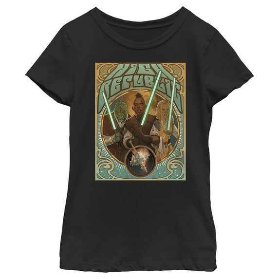 Girl's Star Wars The High Republic Jedi There Is No Fear Team Graphic Tee Black Small