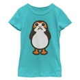 thumbnail image 1 of Girl's Star Wars The Last Jedi Porg Cartoon  Graphic Tee Tahiti Blue X Large, 1 of 3