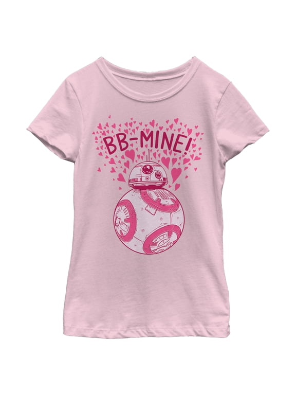 Girl's Star Wars The Last Jedi Valentine's Day BB-Mine Graphic Tee Light Pink X Large