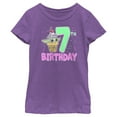 thumbnail image 1 of Girl's Star Wars: The Mandalorian 7th Birthday Grogu Ice Cream  Graphic Tee Purple Berry Small, 1 of 4