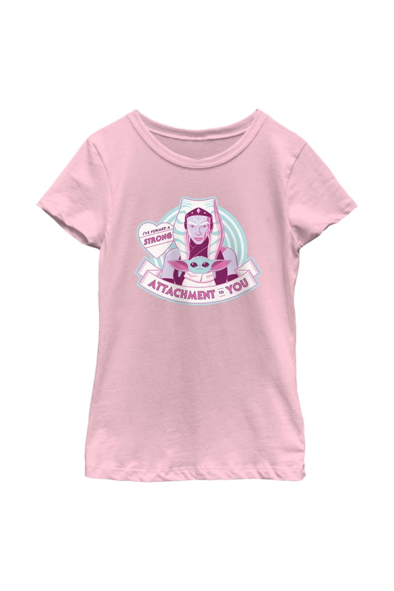 Girl's Star Wars: The Mandalorian Ahsoka And Grogu Attachment To You Graphic T-Shirt