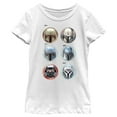 thumbnail image 1 of Girl's Star Wars: The Mandalorian Character Helmet Circles  Graphic Tee White Small, 1 of 4
