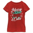 thumbnail image 1 of Girl's Star Wars: The Mandalorian Christmas The Child Merry and Cute  Graphic Tee Red Large, 1 of 5