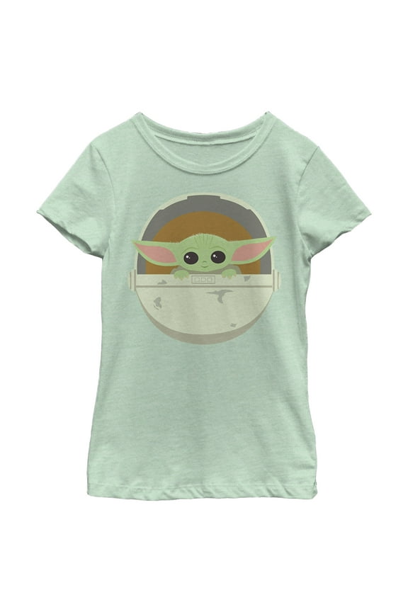 Girl's Star Wars: The Mandalorian Cute Cartoon Grogu Bassinet Graphic Tee Mint X Large