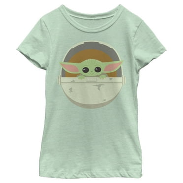 Girl's Star Wars: The Mandalorian Cute Cartoon Grogu Bassinet  Graphic Tee Mint X Small