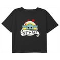 thumbnail image 1 of Girl's Star Wars: The Mandalorian Grogu Be Mine Bassinet Graphic Cropped T-Shirt Black Large, 1 of 3