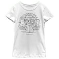 thumbnail image 1 of Girl's Star Wars: The Mandalorian Grogu Black and White Sketch Graphic Tee White Medium, 1 of 4