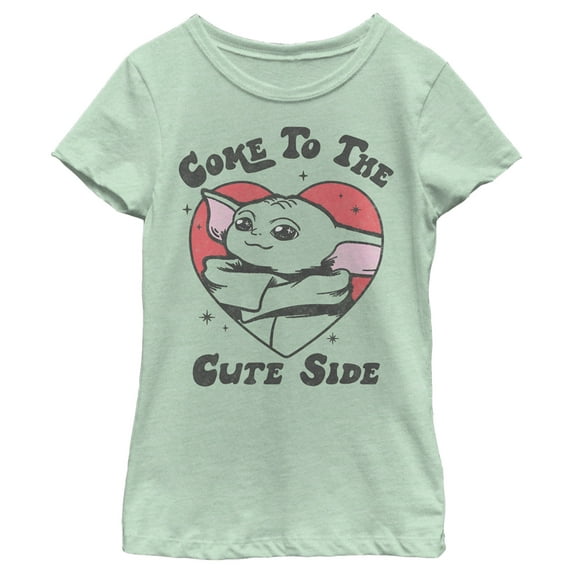 Girl's Star Wars: The Mandalorian Grogu Cute Lord Graphic Tee Mint X Small