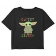thumbnail image 1 of Girl's Star Wars: The Mandalorian Grogu Cutest in the Galaxy Graphic Cropped T-Shirt Black Medium, 1 of 3