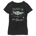 thumbnail image 1 of Girl's Star Wars: The Mandalorian Grogu Cutest in the Galaxy Iridescent Graphic Tee Black Large, 1 of 4