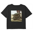 thumbnail image 1 of Girl's Star Wars: The Mandalorian Grogu Square Frame Graphic Cropped T-Shirt Black X Large, 1 of 3