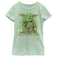 thumbnail image 1 of Girl's Star Wars: The Mandalorian Grogu St. Patrick's Day Little Green Cutie  Graphic Tee Mint X Small, 1 of 4