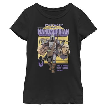 Girl's Star Wars: The Mandalorian Grogu and Din Djarin This is More Than I Signed Up For Poster  Graphic Tee Black X Small