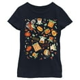 thumbnail image 1 of Girl's Star Wars: The Mandalorian Halloween Candy Collage Graphic Tee Navy Blue Small, 1 of 4