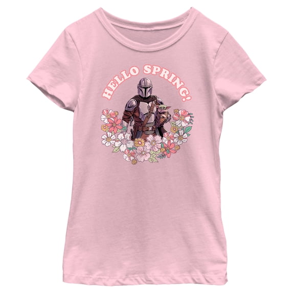 Girl's Star Wars: The Mandalorian Hello Spring Graphic Tee Light Pink X Large