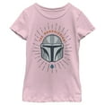 thumbnail image 1 of Girl's Star Wars: The Mandalorian Helmet Cartoon  Graphic Tee Light Pink Large, 1 of 3