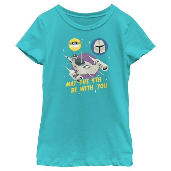 Girl's Star Wars: The Mandalorian May the Fourth Mando and Grogu Graphic T-Shirt