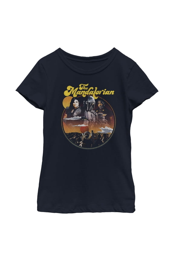 Girl's Star Wars: The Mandalorian Razor Crest Crew  Graphic Tee Navy Blue X Small