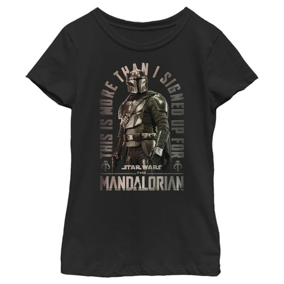Girl's Star Wars: The Mandalorian Shining Mando  Graphic Tee Black Small