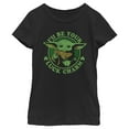 thumbnail image 1 of Girl's Star Wars: The Mandalorian St. Patrick's Day Grogu I'll be your Lucky Charm Graphic Tee Black Small, 1 of 4