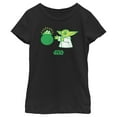 thumbnail image 1 of Girl's Star Wars: The Mandalorian St. Patrick's Day Grogu Pot of Gold Graphic Tee Black Small, 1 of 4