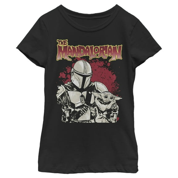 Girl's Star Wars: The Mandalorian Strong Attachment  Graphic Tee Black Small
