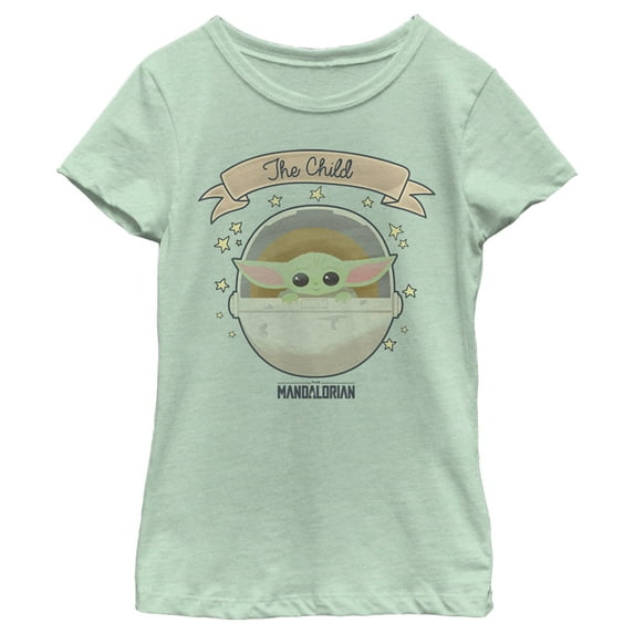 Girl's Star Wars: The Mandalorian The Child 2D Bassinet Graphic Tee Mint Medium