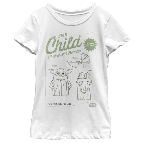 Girl's Star Wars: The Mandalorian The Child 50 Year Old Bounty Graphic Tee White Large