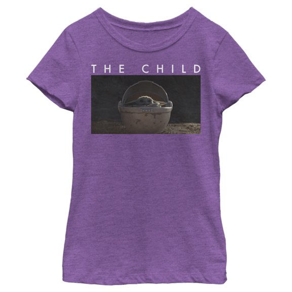 Girl's Star Wars: The Mandalorian The Child Bassinet Scene Graphic Tee Purple Berry Medium