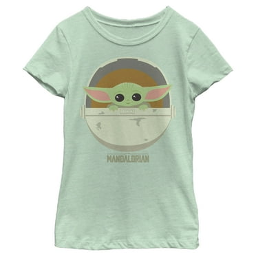 Girl's Star Wars: The Mandalorian The Child Cartoon Art Bassinet  Graphic Tee Mint Medium